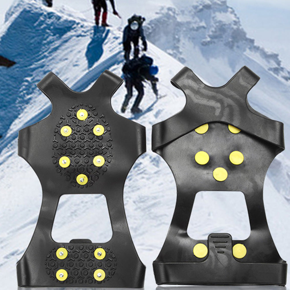 1Pair 10Stud S M L Non Slip Snow Shoe Spikes Winter Anti Slip Ice Grips Cleats Crampons Climbing Outdoor Shoes Cover Crampons