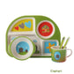 5pcs/set Baby Dinnerware Bamboo Fiber Children Tableware Set Plate Dishes Bowl With Spoon Cartoon Feeding Set Food Container