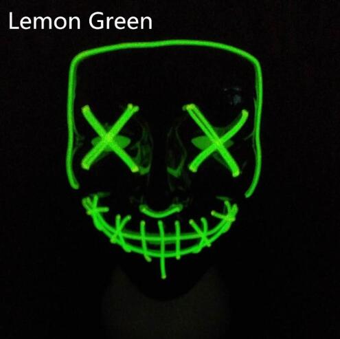 Halloween LED Glow Masks Horror Rave Mask El Wire Light up for Festival Cosplay Costume Funny Election Party Decor Purge Mask