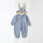 Baby Clothes One Piece Big Ears Rabbit Pack Butt Clothes Hooded Zipper Jumpsuit Romper