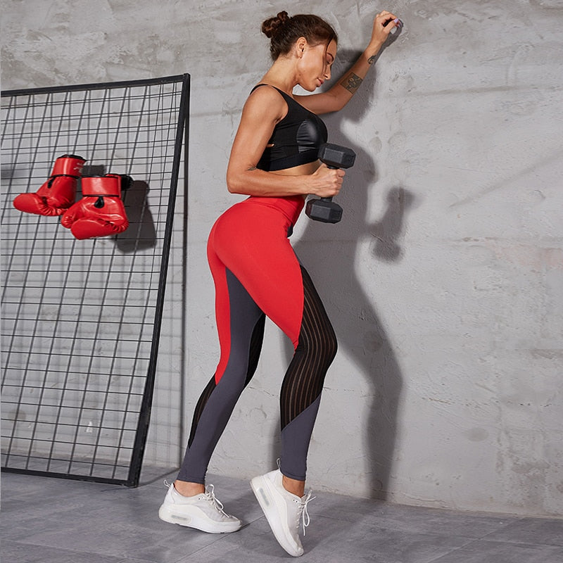 Women Leggings for Fitness Women Workout Jeggings Mesh Push Up Leggings High Waist Female leggins Mujer