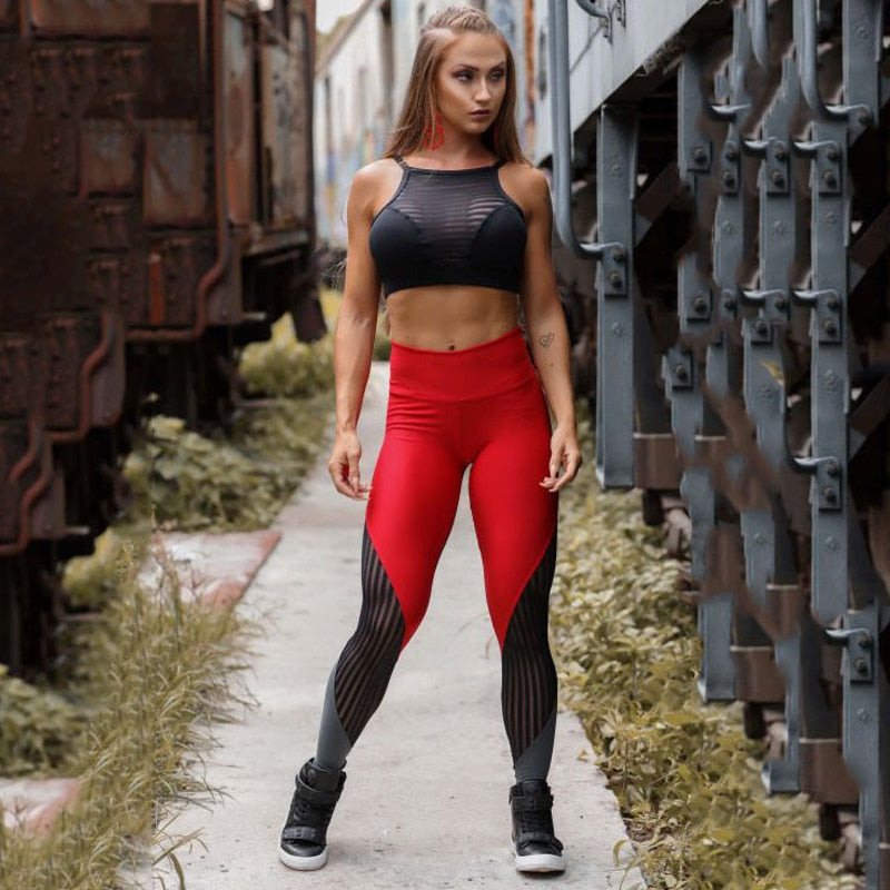 Women Leggings for Fitness Women Workout Jeggings Mesh Push Up Leggings High Waist Female leggins Mujer