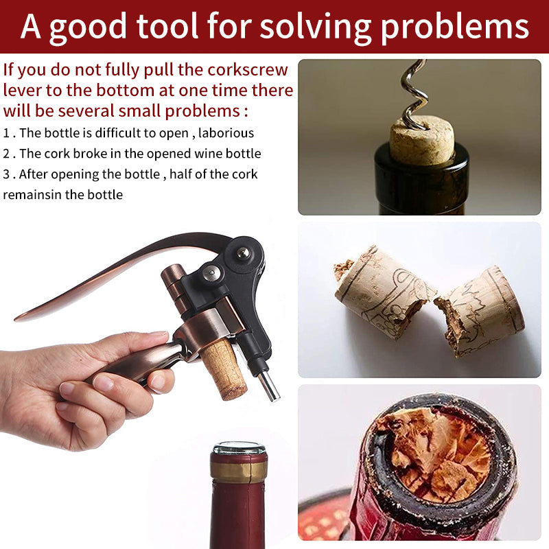 Zinc Alloy Professional Lever Red Wine Bottle Opener Set Simple Manual Wine Corkscrew Air Pump Kitchen Bar Accessories