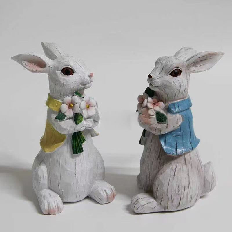 Easter Bunny Ornament Wholesale Home Desktop Resin Craft Ornament Garden Ornament