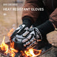 Outdoor 800 degree heat resistant gloves, thermal insulation and anti scald gloves, silicone BBQ barbecue oven thickened gloves