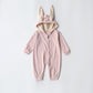 Baby Clothes One Piece Big Ears Rabbit Pack Butt Clothes Hooded Zipper Jumpsuit Romper