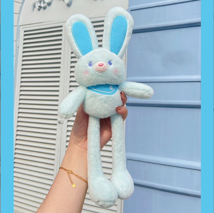 Pulling Rabbit Pendant Funny Plush Pulling Rabbit Telescopic Doll Lar Rabbit Key Chain Rabbit Pullable