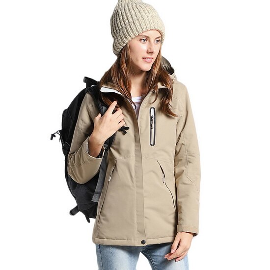 Outdoor USB Heated Hiking Jacket Women Men Winter Warm Overcoat Camping Trekking Windbreaker Ski Waterproof Jackets Coats AM354