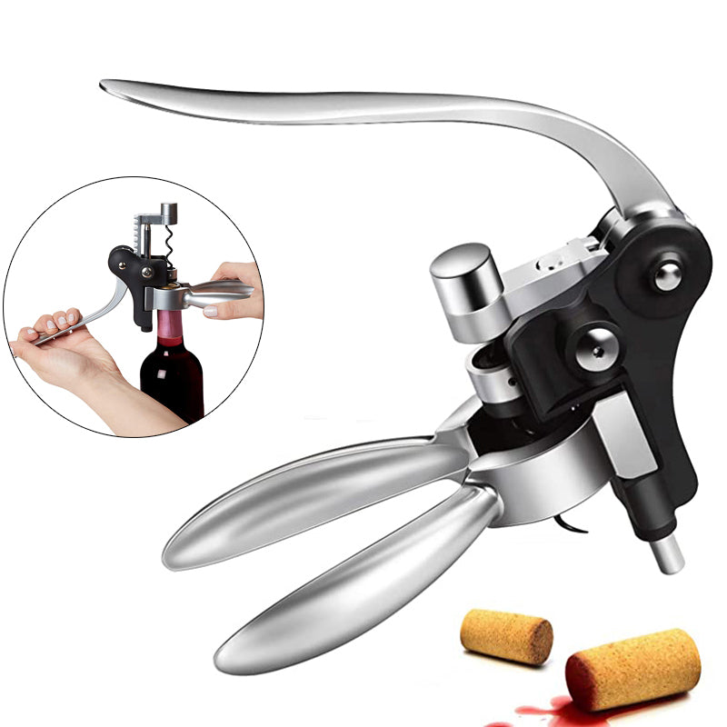 Zinc Alloy Professional Lever Red Wine Bottle Opener Set Simple Manual Wine Corkscrew Air Pump Kitchen Bar Accessories