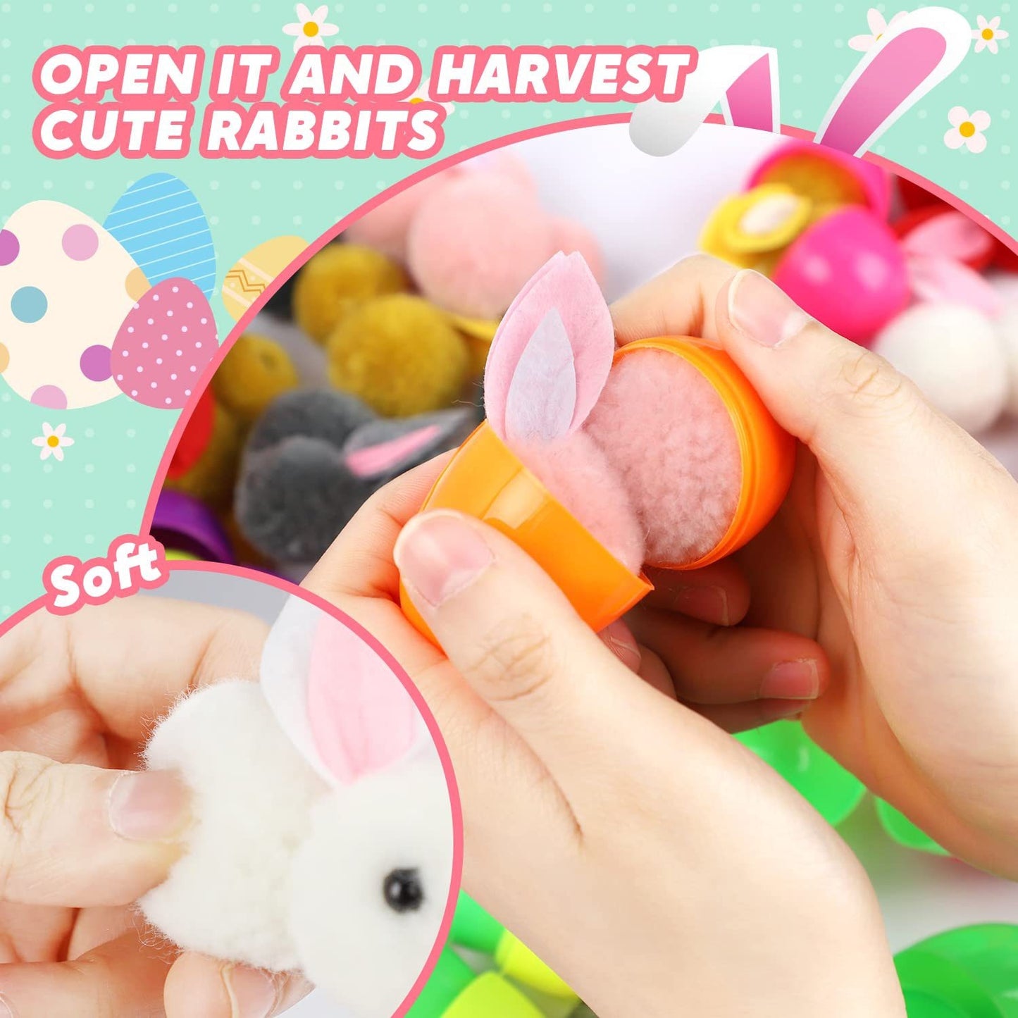 Creative Upgrade Models Easter Bunny Surprise Eggs 24 Pieces Set Children's Gifts Easter Basket Eggs