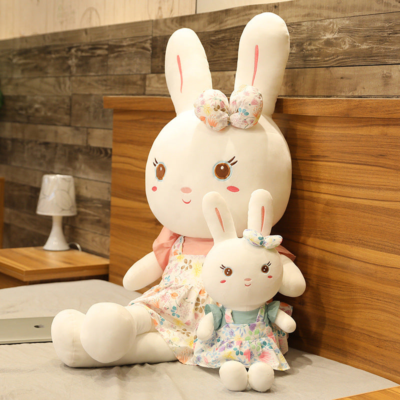New Cool Flower Cloth Rabbit Doll Plush Rabbit Doll Children's Birthday Gift For Girls