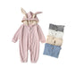 Baby Clothes One Piece Big Ears Rabbit Pack Butt Clothes Hooded Zipper Jumpsuit Romper