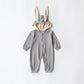 Baby Clothes One Piece Big Ears Rabbit Pack Butt Clothes Hooded Zipper Jumpsuit Romper