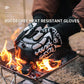 Outdoor 800 degree heat resistant gloves, thermal insulation and anti scald gloves, silicone BBQ barbecue oven thickened gloves