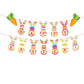New Easter Party Cartoon Bunny Flag Pulling Easter Festival Theme Decoration Banner Flower Pulling