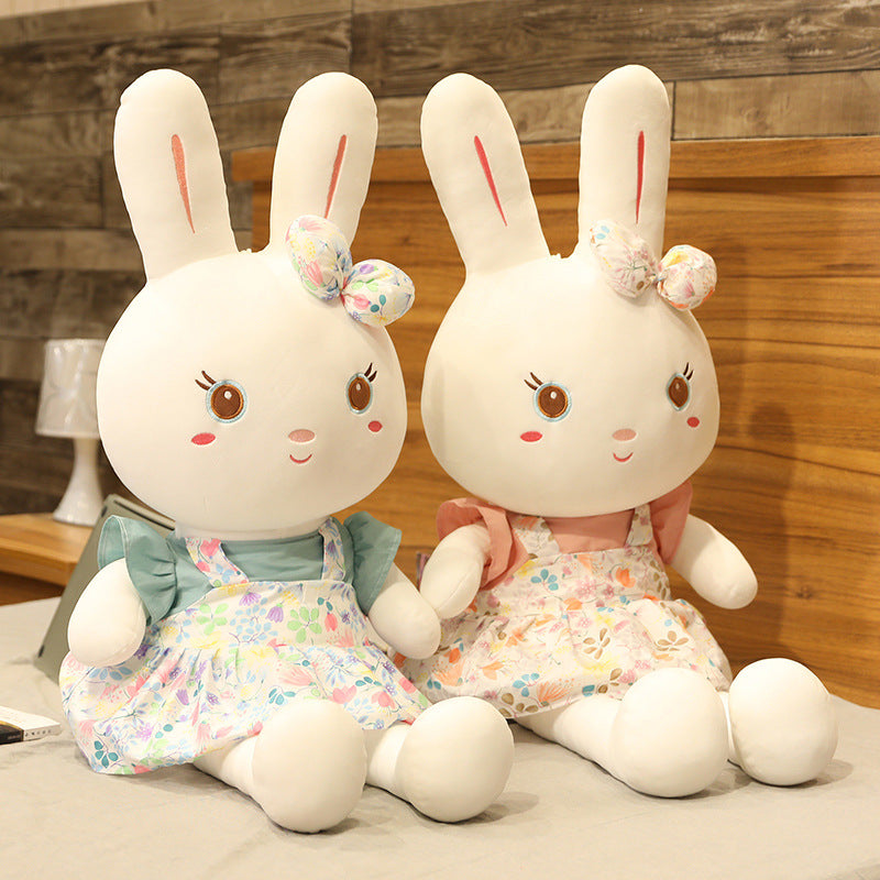 New Cool Flower Cloth Rabbit Doll Plush Rabbit Doll Children's Birthday Gift For Girls
