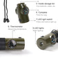 7 in 1 Survival Whistles Survival Whistle Emergency Emergency Whistles with Compass and Thermometer for Outdoor Hiking Camping