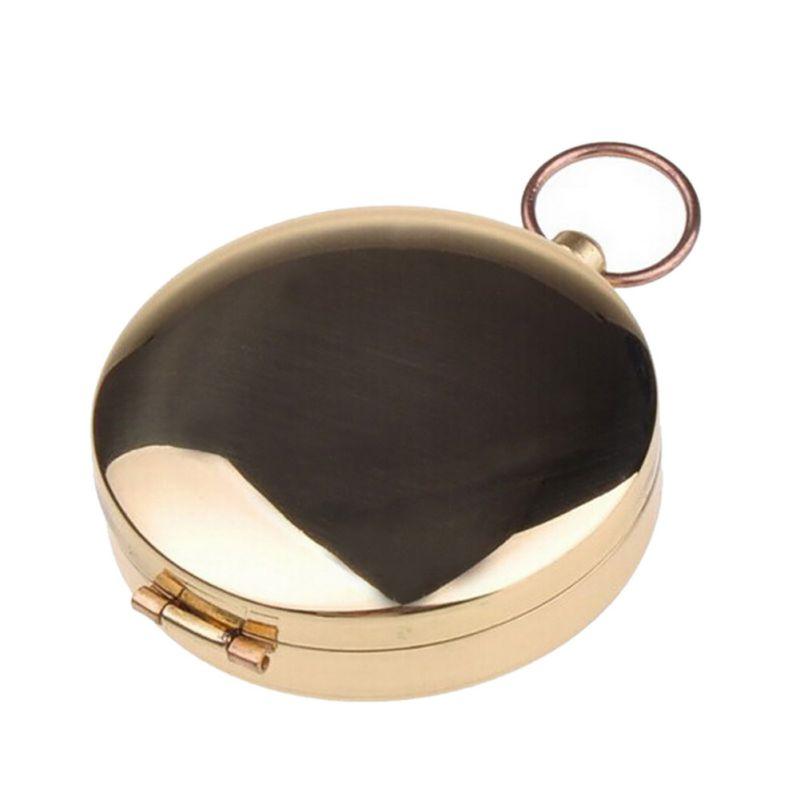 Camping Hiking compass Portable Brass Pocket Golden Navigation for Outdoor Activities Pointing Guide