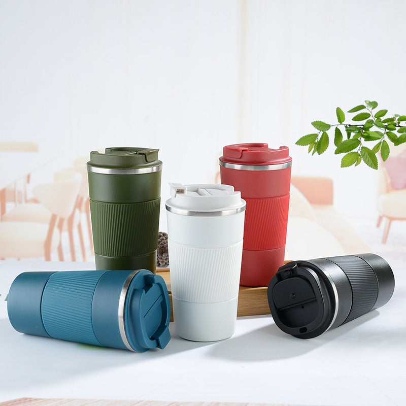 304 stainless steel double-layer thermos mug business silicone non-slip portable coffee mug car gift mug mug