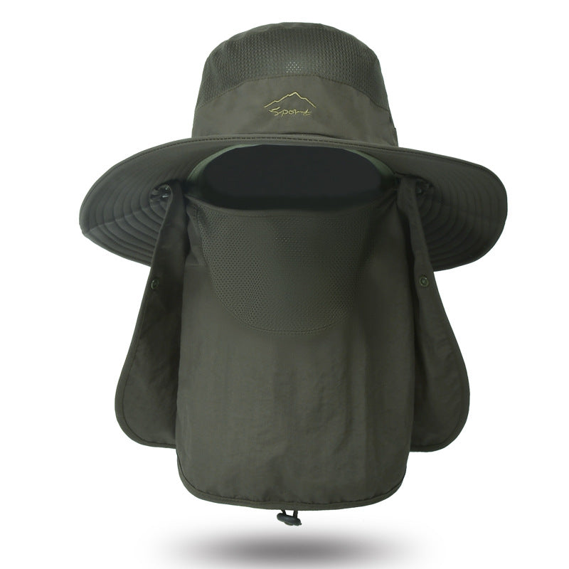 Fisherman hat male sun hat summer outdoor quick-drying sunscreen hat fishing breathable sun hat female face cap 9073