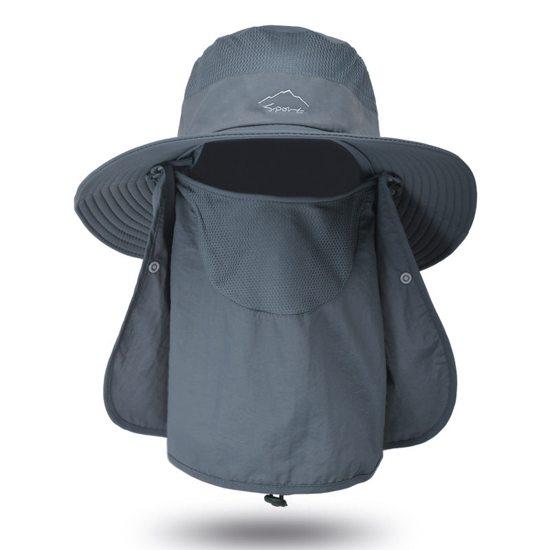 Fisherman hat male sun hat summer outdoor quick-drying sunscreen hat fishing breathable sun hat female face cap 9073