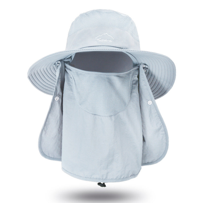 Fisherman hat male sun hat summer outdoor quick-drying sunscreen hat fishing breathable sun hat female face cap 9073