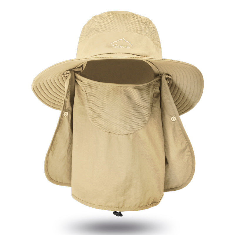 Fisherman hat male sun hat summer outdoor quick-drying sunscreen hat fishing breathable sun hat female face cap 9073