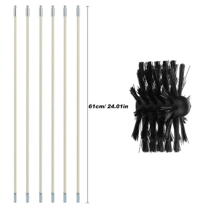 Bendable Long nylon wire Chimney Brush Flexible Dryer Pipe Inner Wall Cleaning Kit Includes 6 Flexible Rods 1 Brush Head