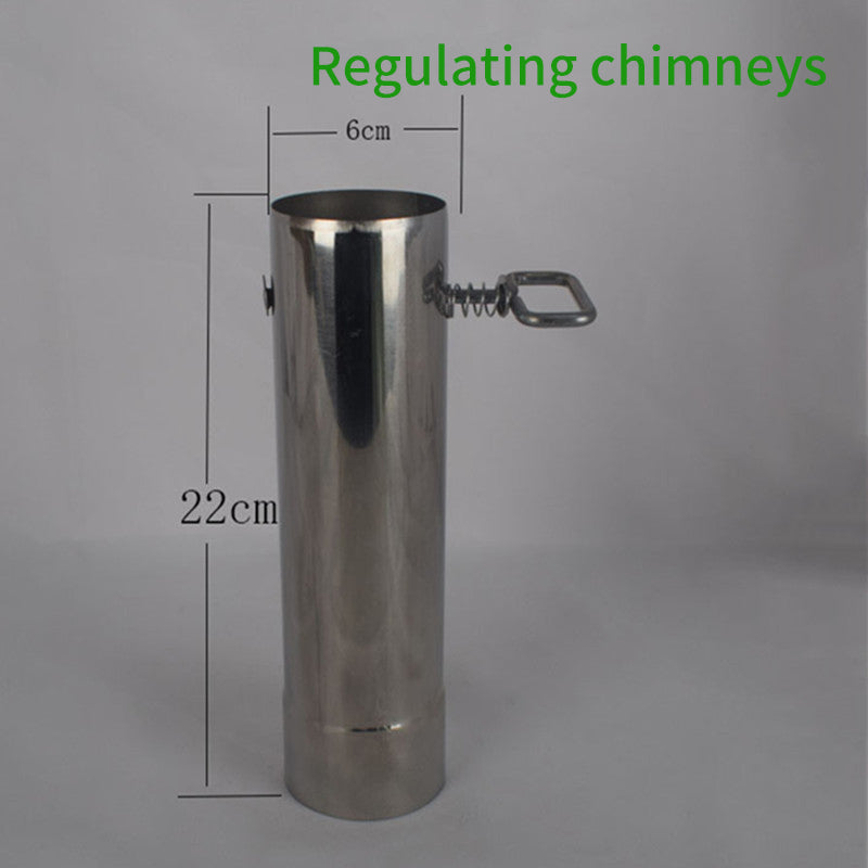 Stainless Steel Chimney Firewood Stove Elbow Firewood Stove Firewood Stove Outdoor Household Rural Heating Smoke Exhaust Pipe Ventilation