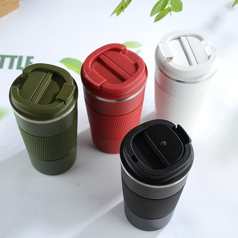 304 stainless steel double-layer thermos mug business silicone non-slip portable coffee mug car gift mug mug