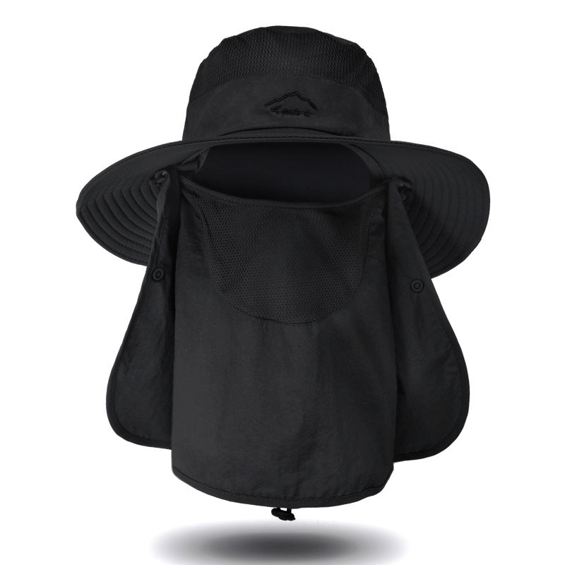 Fisherman hat male sun hat summer outdoor quick-drying sunscreen hat fishing breathable sun hat female face cap 9073